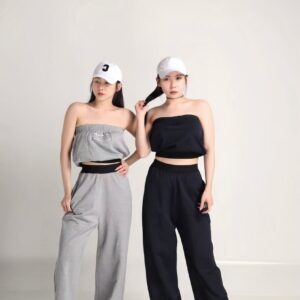STRAPLESS TOP&PANTS SET