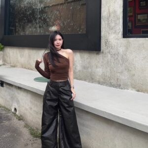 BROWN LEATHER PANT