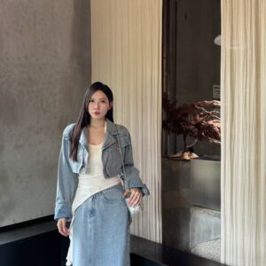 DENIM JACKET & DENIM MAXI SKIRT